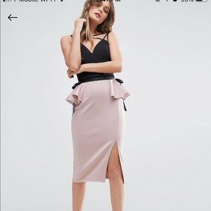 ASOS Scuba Pencil Skirt with Peplum Side Detail